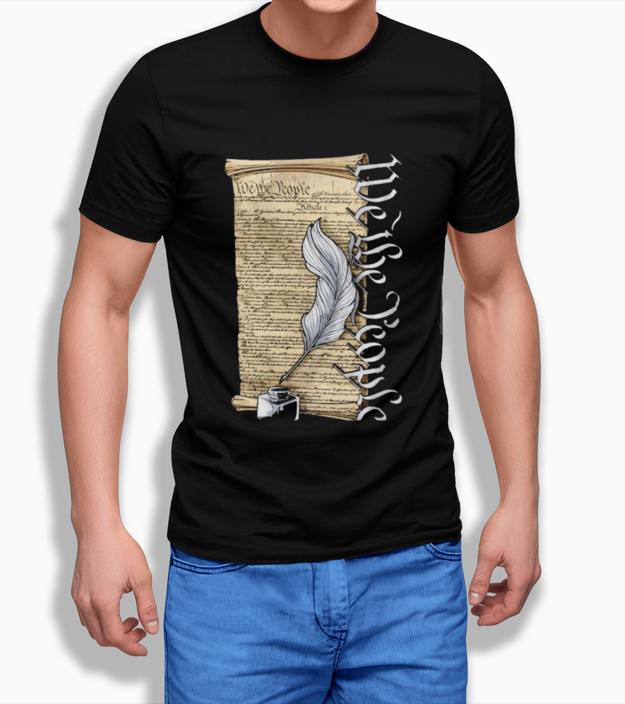 We The People United States Constitution Article 1 Quill Ink Scroll T-Shirt