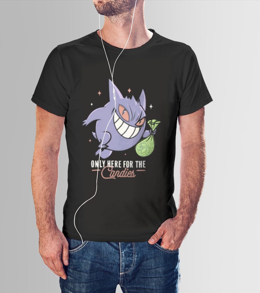 Gengar Only Here For The Candies Halloween Fun T-Shirt