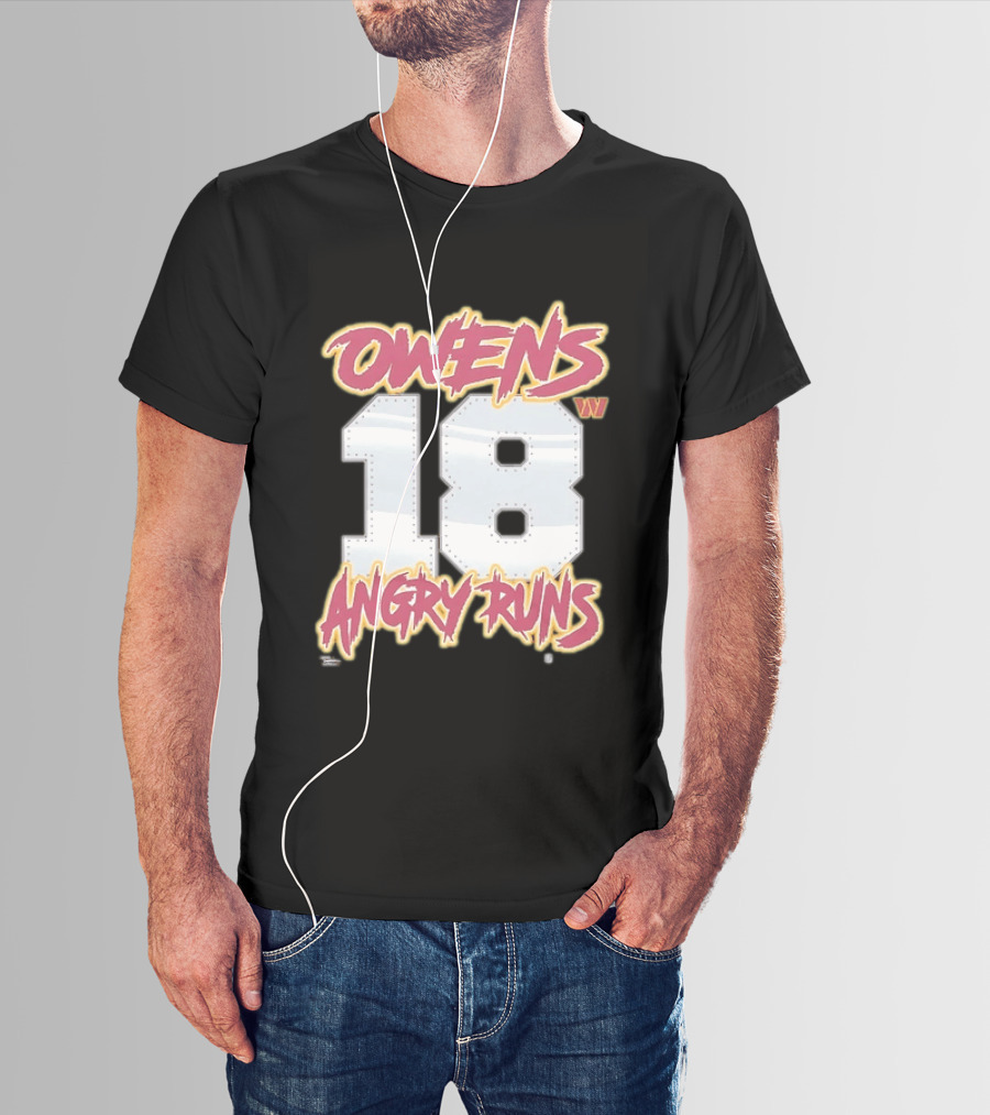 Owens 18 Washington Commanders Angry Runs Good Morning Football T-Shirt