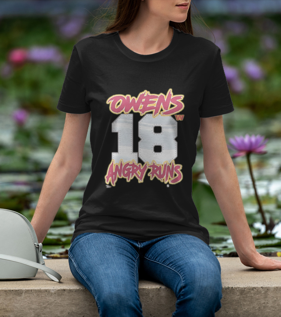 Owens 18 Washington Commanders Angry Runs Good Morning Football T-Shirt
