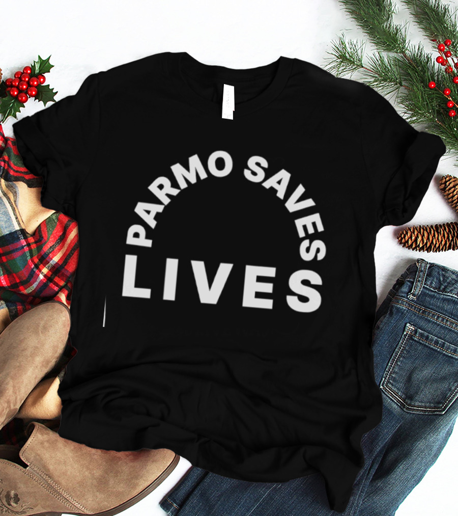 Parmo Saves Lives Teesside Middlesbrough Bold White T-Shirt