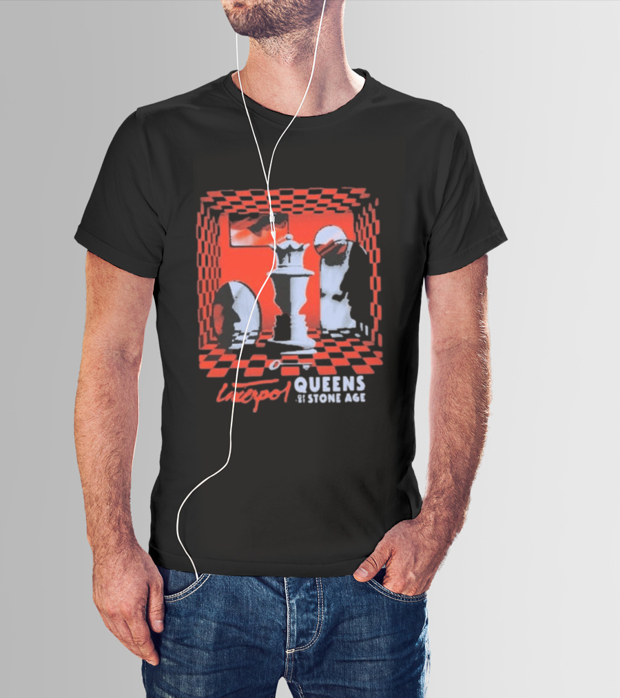 Interpol Gig At Estadio Ciudad De Los Deportes Mexico March 6 2027 Featuring Queens Of The Stone Age Chess Visuals T-Shirt