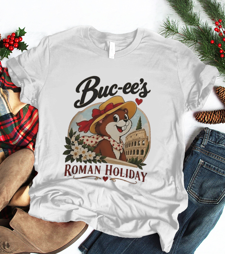 Buc Ee's Roman Holiday Travel Far Good Snacks Colosseum Adventure T-Shirt