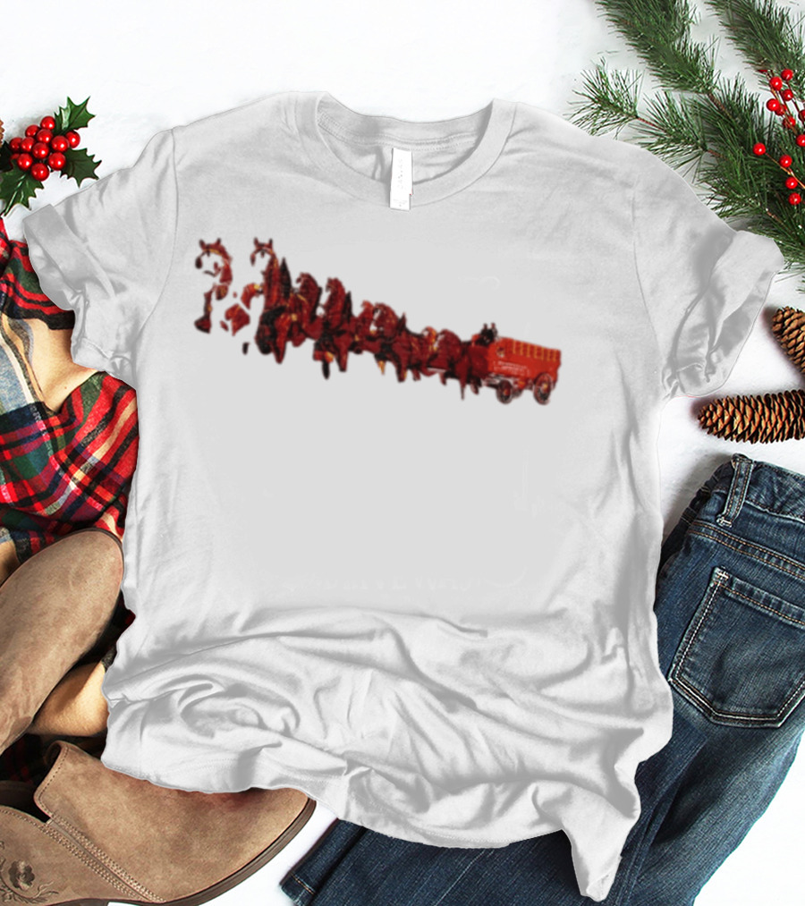 Budweiser Clydesdales Beer Wagon Team Horses T-Shirt