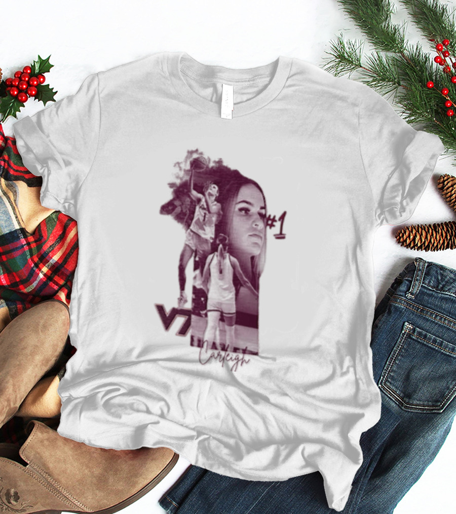 Carleigh Wenzel Virginia Tech Hokies Number 1 Let's Go Hokies Basketball Player VT T-Shirt