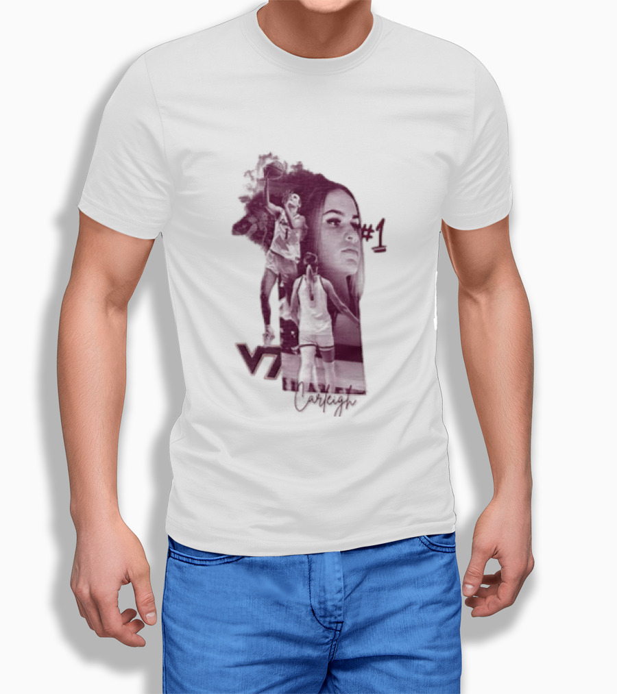 Carleigh Wenzel Virginia Tech Hokies Number 1 Let's Go Hokies Basketball Player VT T-Shirt