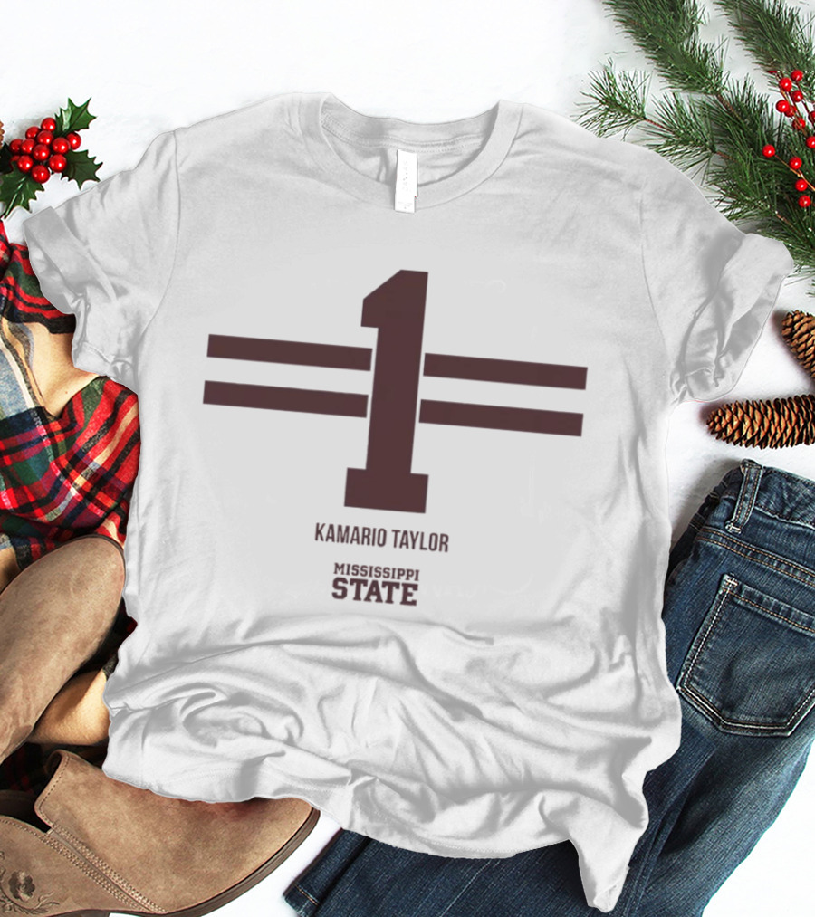 Kamario Taylor Mississippi State Number 1 Bulldogs Football T-Shirt