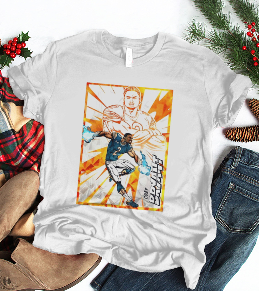 Coby Bryant Seattle Seahawks Football Card Dynamic Illustration With Chicago Bears T-Shirt