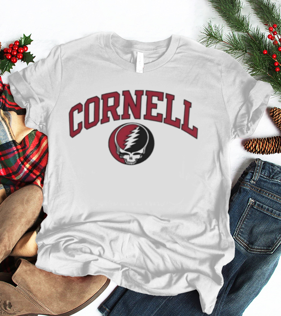 Cornell Football Grateful Dead Skull And Lightning Bolt Collaboration 2026 T-Shirt