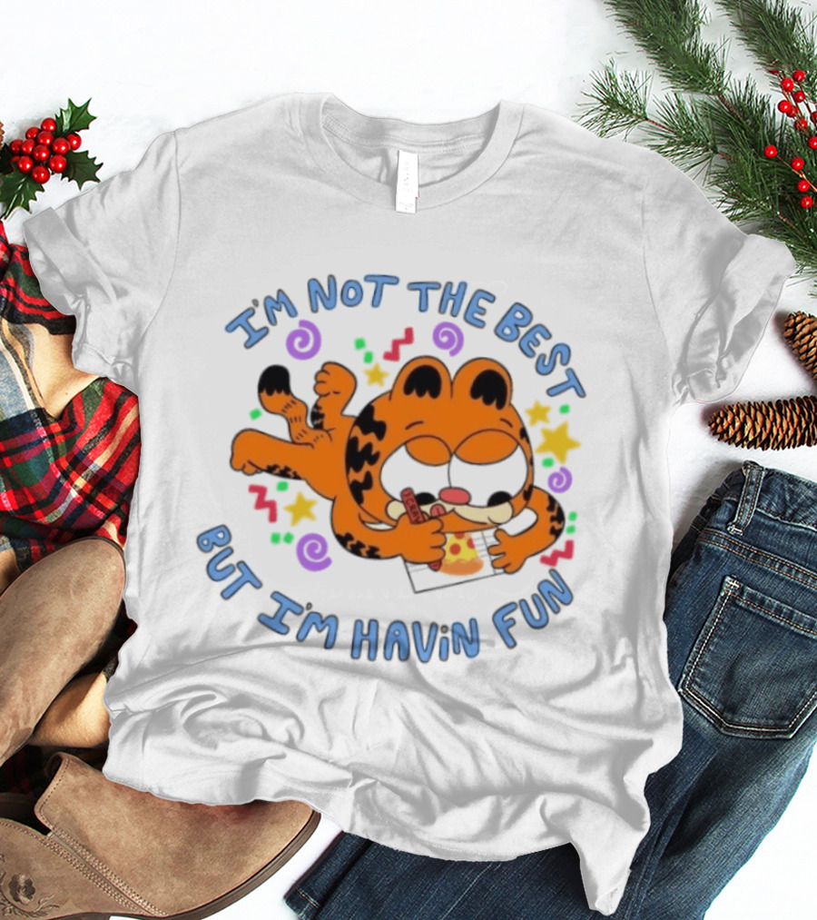 Lasagna Cat Not The Best But Havin' Fun Retro Comic T-Shirt