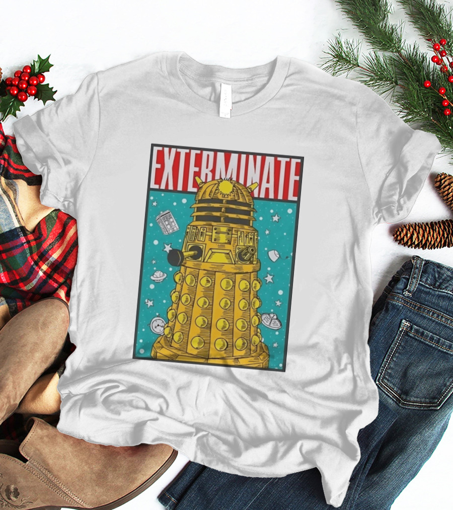 Doctor Who Dalek Exterminate Sci Fi BBC Classic Alien Robot T-Shirt