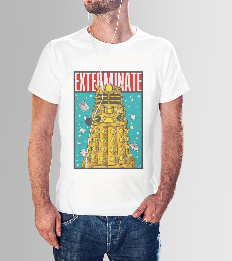 Doctor Who Dalek Exterminate Sci Fi BBC Classic Alien Robot T-Shirt