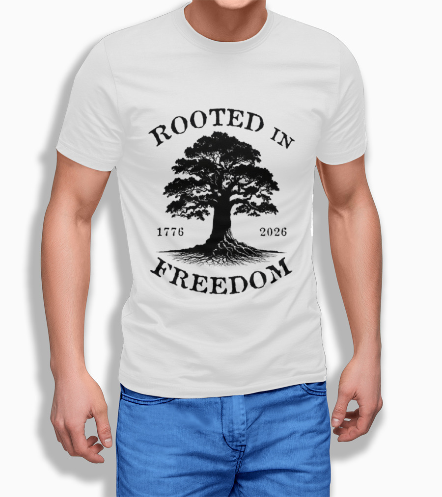Rooted In Freedom Tree 1776 2026 Patriotic T-Shirt