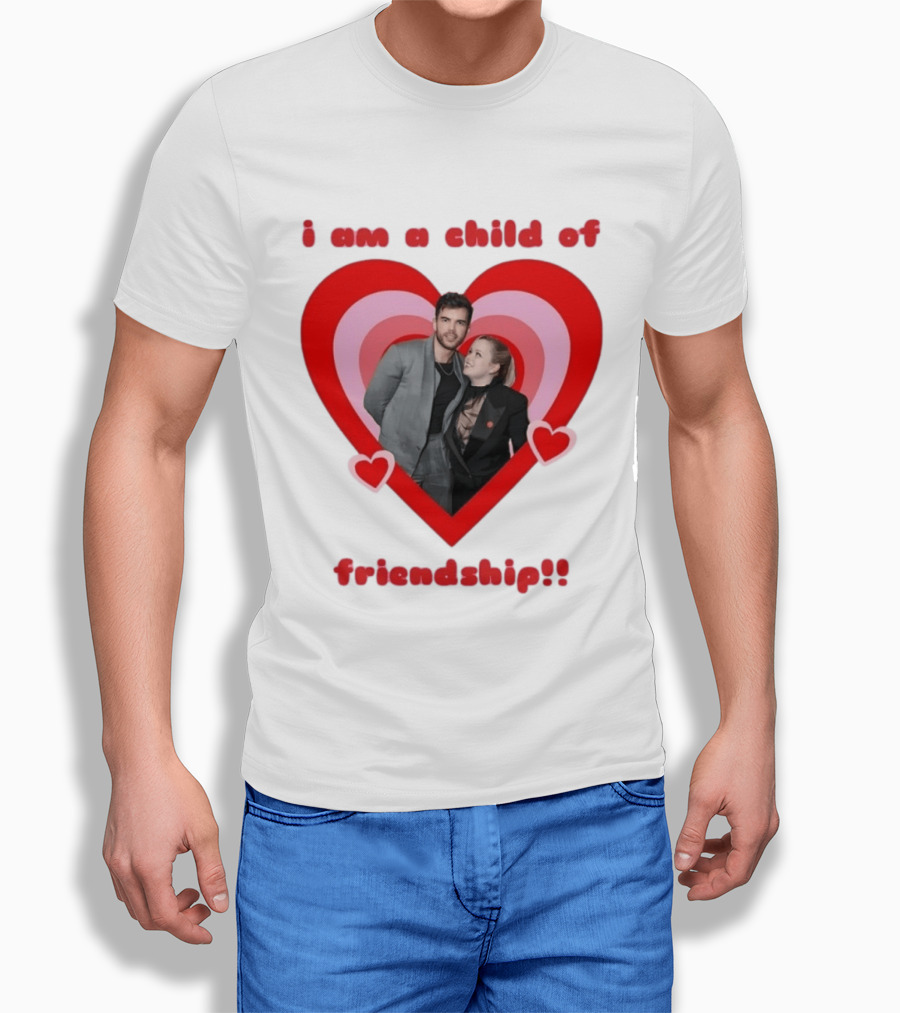 Luke Newton Nicola Coughlan I Am A Child Of Friendship Heart T-Shirt