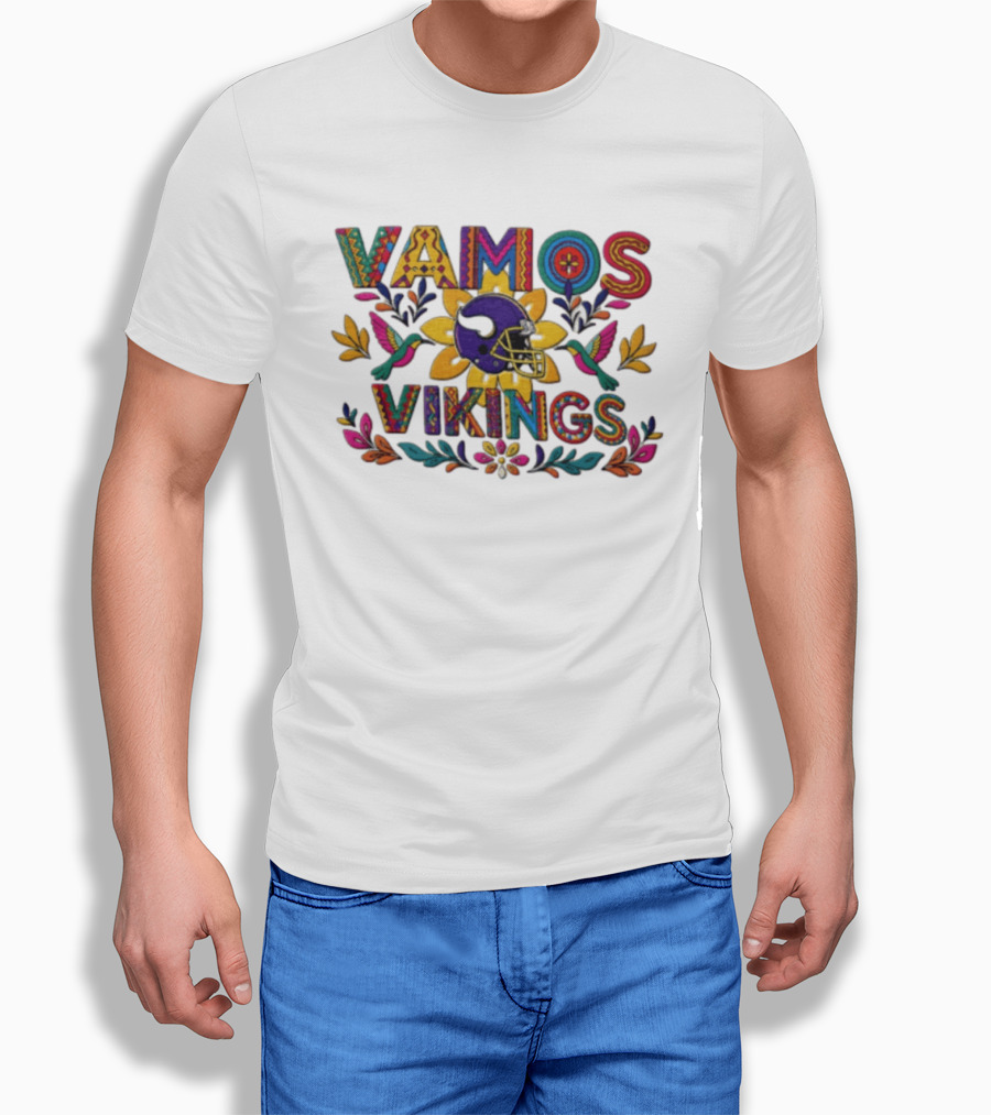Minnesota Vikings Vamos Alebrije Football Helmet Floral T-Shirt