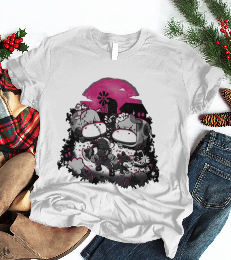 Harvest Moon Pete Zombie Farm Animals Horror Night Of The Living Farm Village T-Shirt