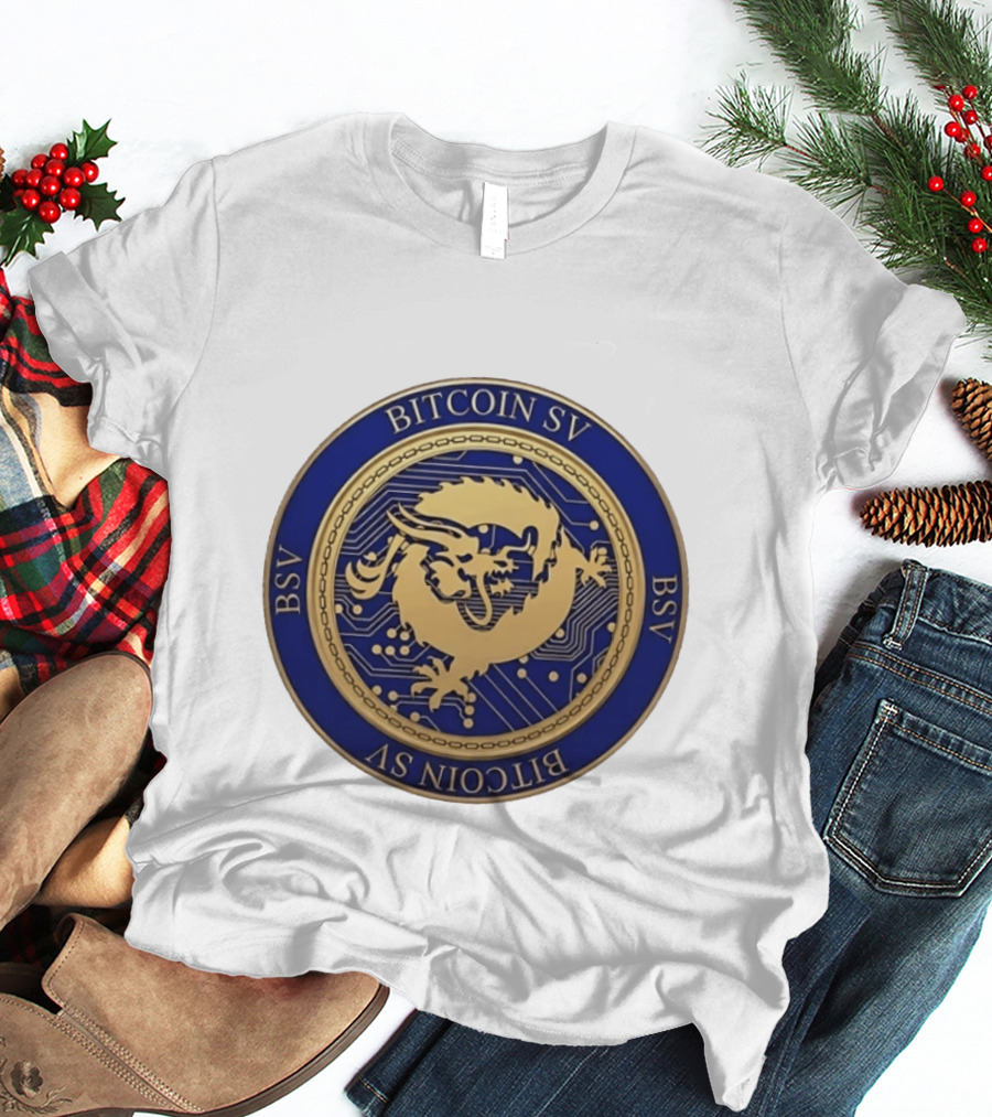 Bitcoin SV BSV Cryptocurrency Dragon Emblem My Pronouns Are All T-Shirt