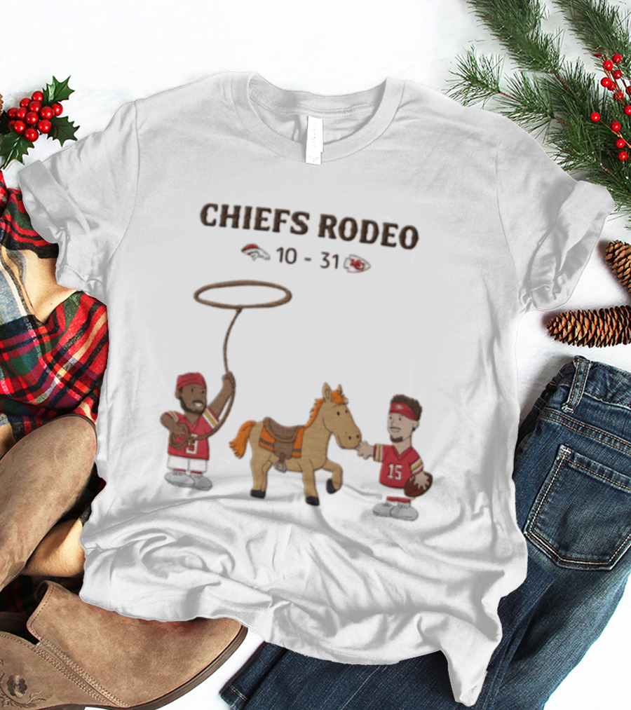 Patrick Mahomes Travis Kelce Chiefs Rodeo 10 31 Broncos T-Shirt