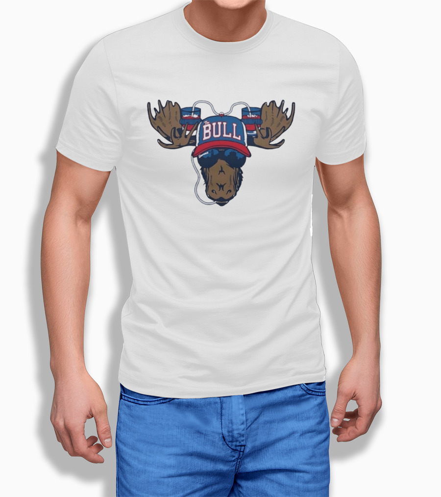 The Bull Moose Hat Beer Drinking Antlers T-Shirt