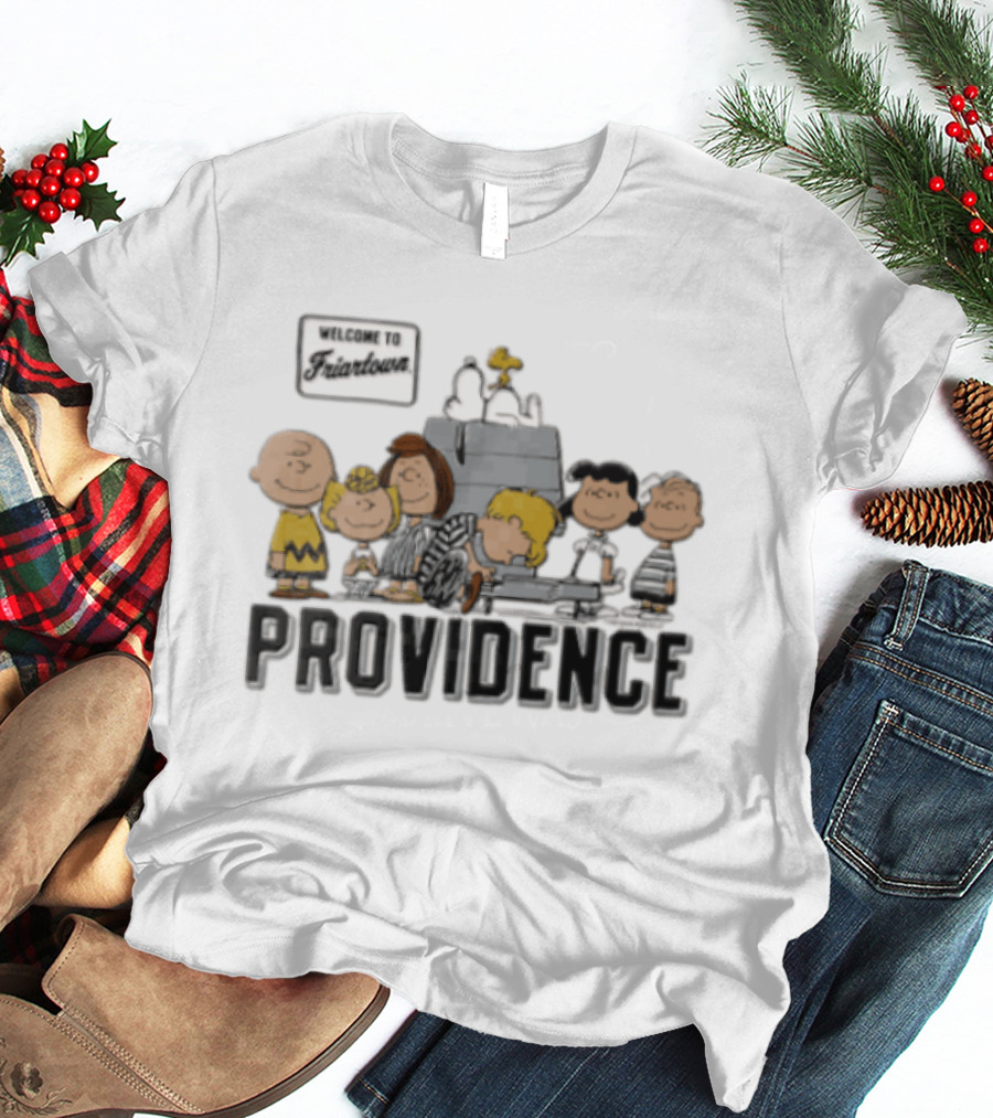 Providence Friars Welcome To Friartown Peanuts Characters Snoopy Charlie Brown Piano Scene T-Shirt
