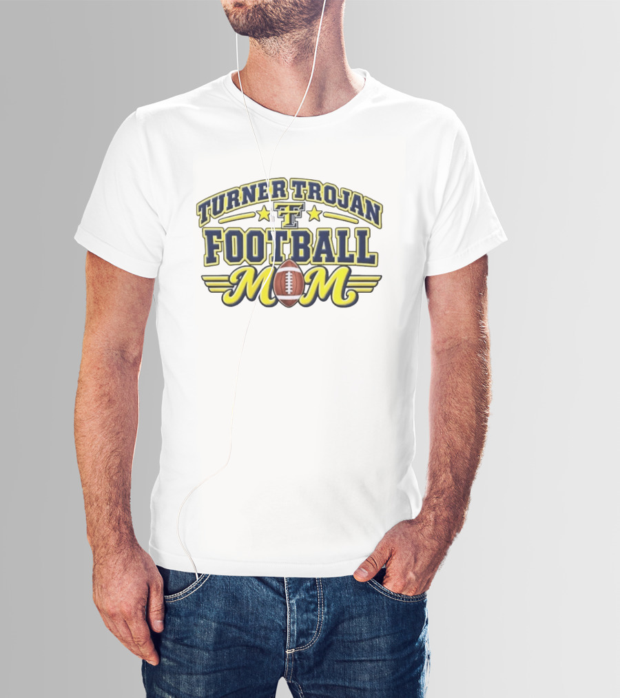 Turner Trojan Football Mom Team Spirit Game Day TT T-Shirt