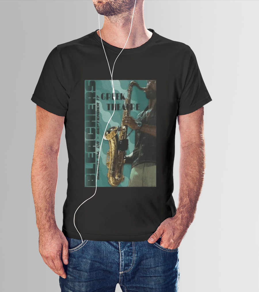 Bleachers Berkeley September 17 Greek Theatre Saxophone Player T-Shirt