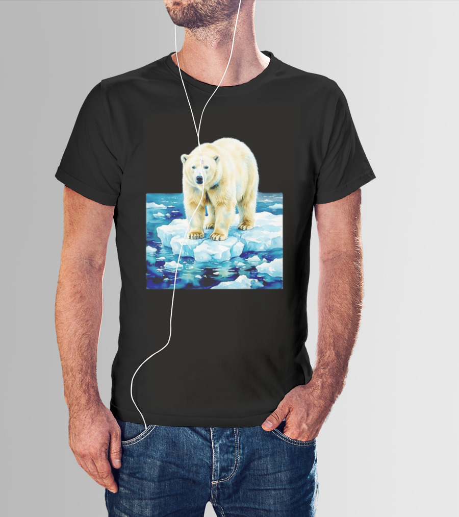 Majestic Polar Bear On Melting Iceberg Arctic Wildlife Scene T-Shirt