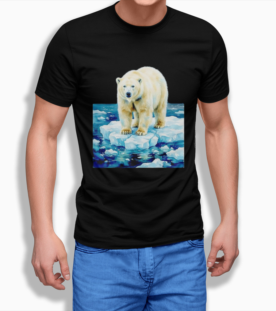 Majestic Polar Bear On Melting Iceberg Arctic Wildlife Scene T-Shirt