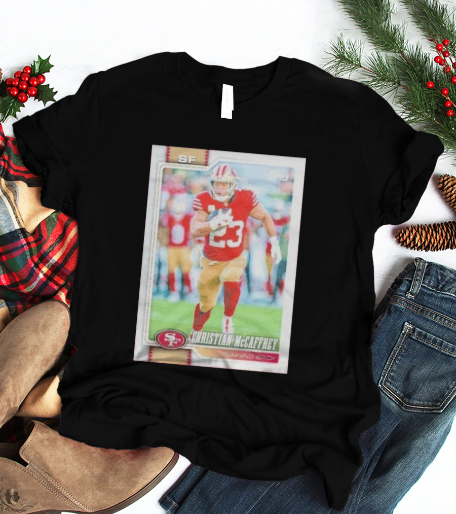 Christian McCaffrey SF 49ers Running Back No 23 NFL Player Card T-Shirt