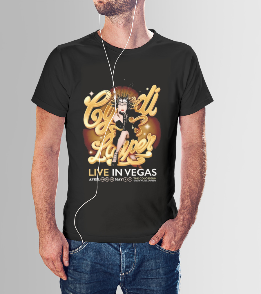 Cyndi Lauper Live In Vegas April May The Colosseum Caesars Palace T-Shirt