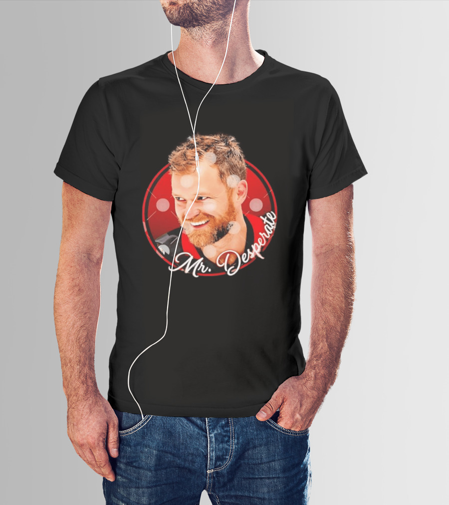 Mr Desperate Expression Hockey Player Red Circle T-Shirt