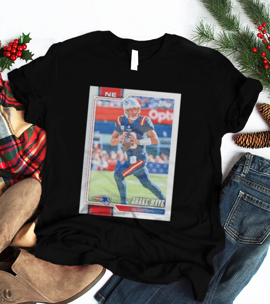 New England Patriots Drake Maye 2026 Topps Quarterback Football Card T-Shirt