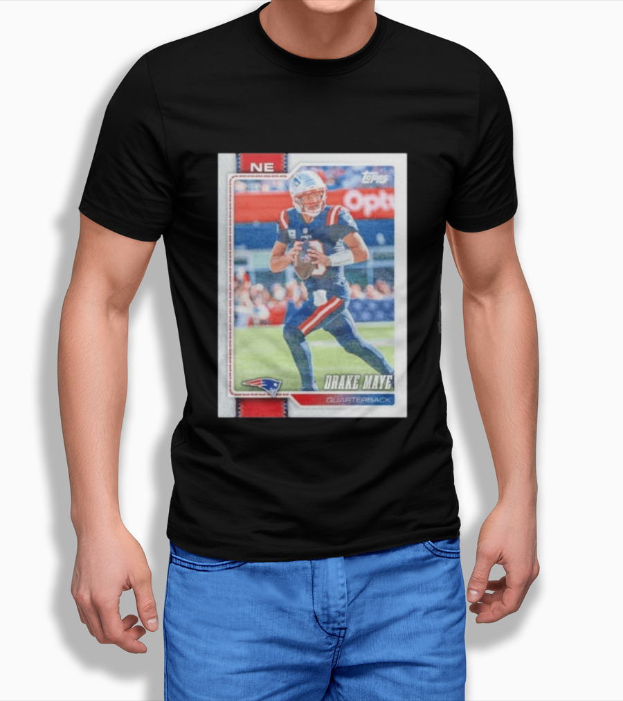 New England Patriots Drake Maye 2026 Topps Quarterback Football Card T-Shirt