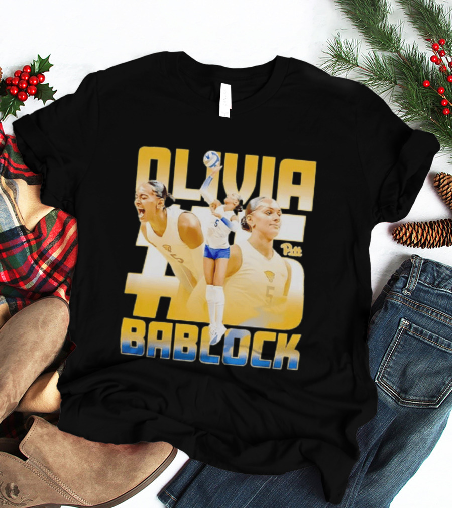 Olivia Bablock Pitt Panthers Volleyball Number 5 T-Shirt