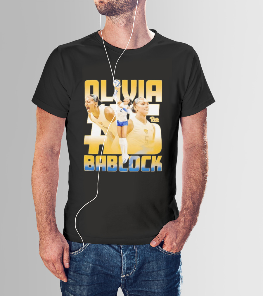 Olivia Bablock Pitt Panthers Volleyball Number 5 T-Shirt