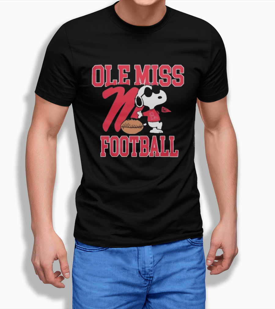 Ole Miss Football Snoopy Hotty Toddy Peanuts T-Shirt
