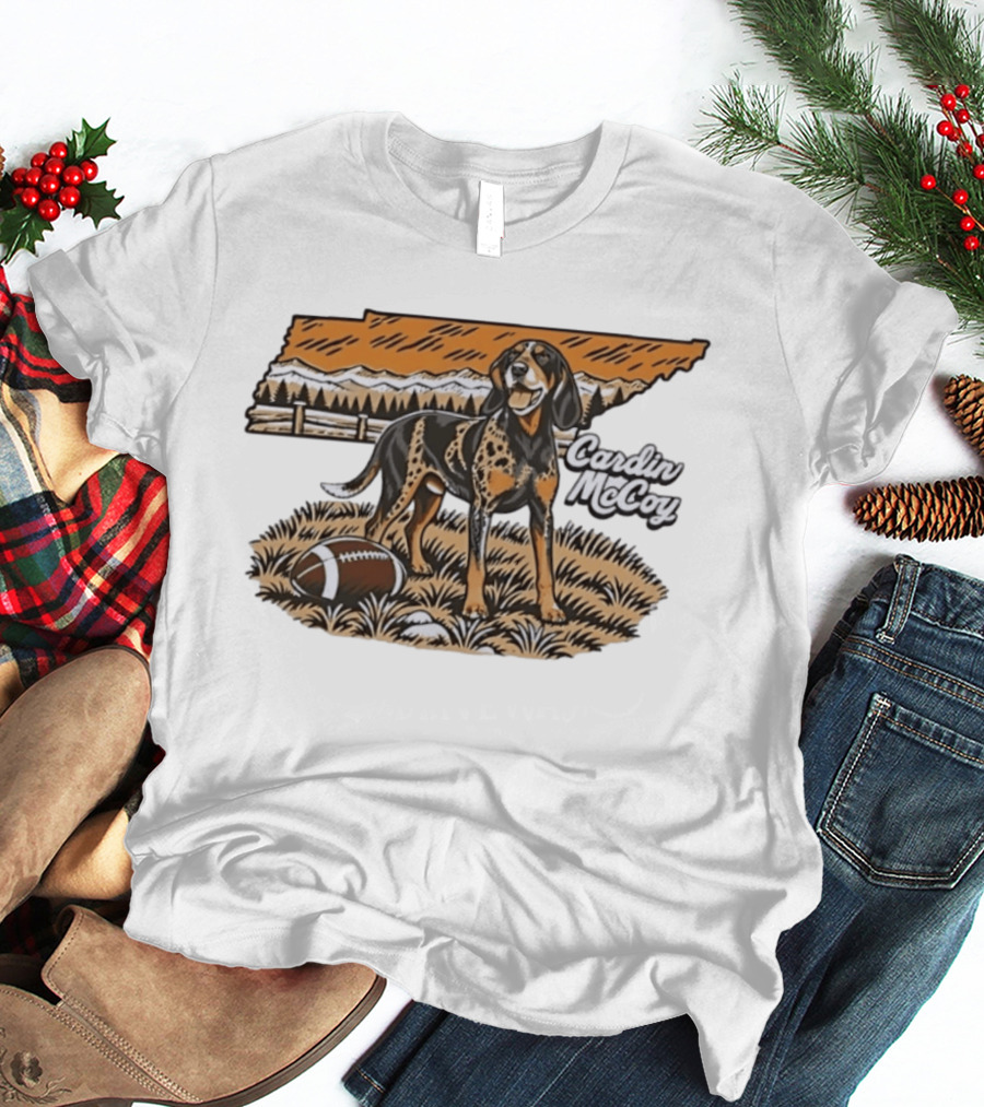 Cardin McCoy Tennessee Bluetick Coonhound Football Landscape T-Shirt