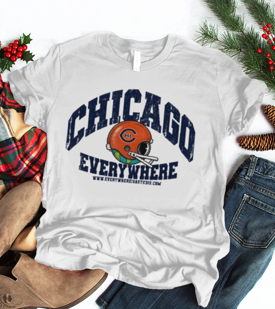Chicago Everywhere Vintage Football Helmet 2026 T-Shirt