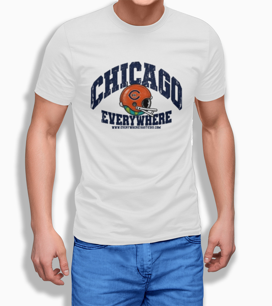 Chicago Everywhere Vintage Football Helmet 2026 T-Shirt