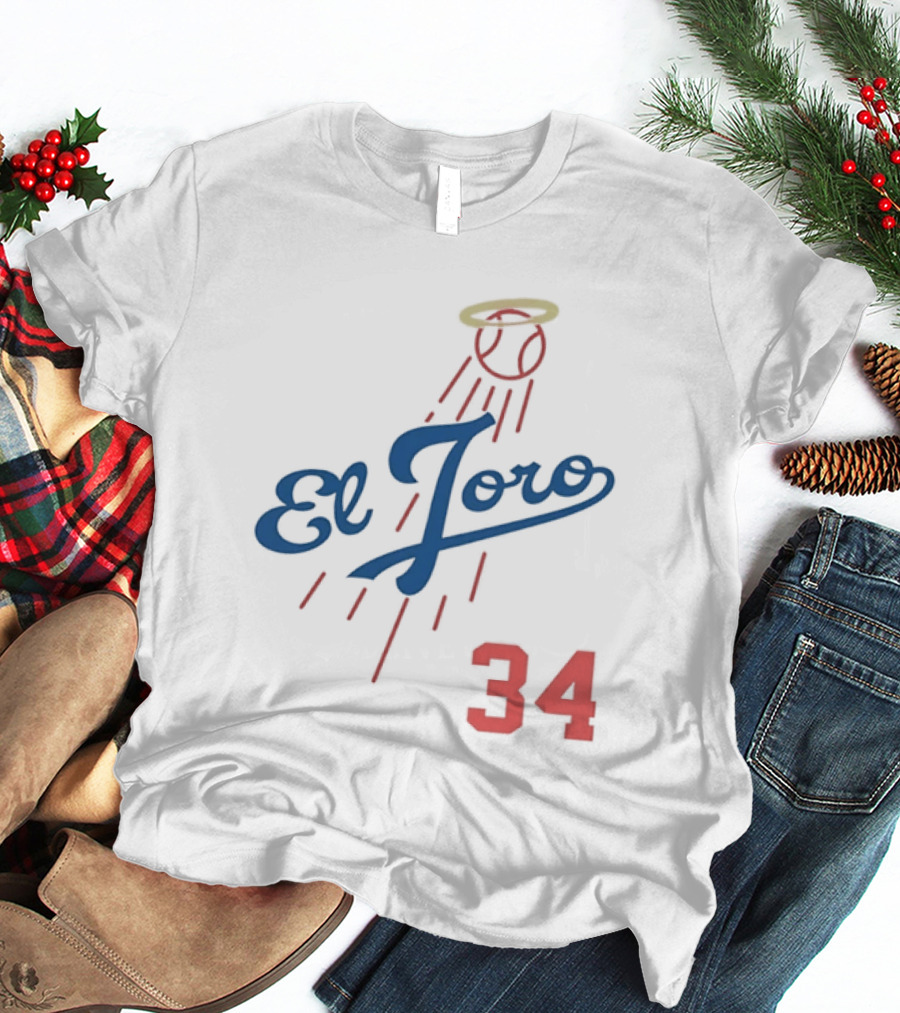 El Toro 34 Baseball Los Angeles Dodgers Fernando Valenzuela Halo T-Shirt