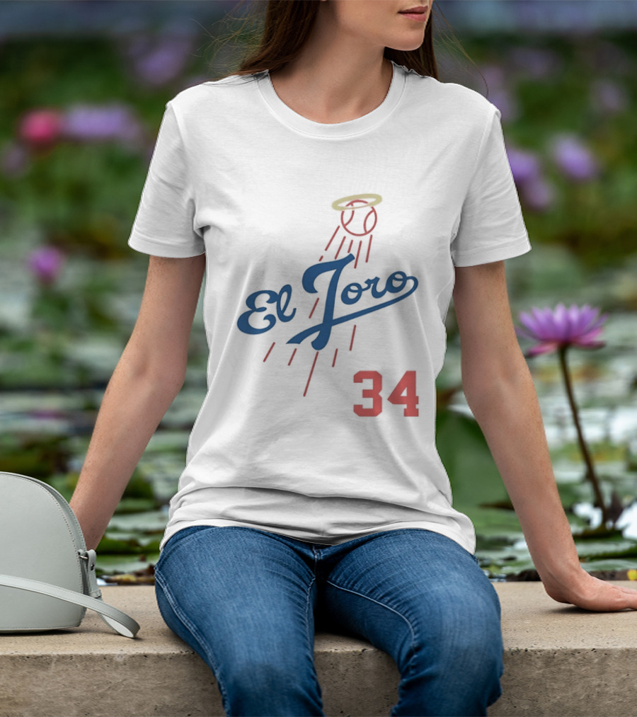 El Toro 34 Baseball Los Angeles Dodgers Fernando Valenzuela Halo T-Shirt