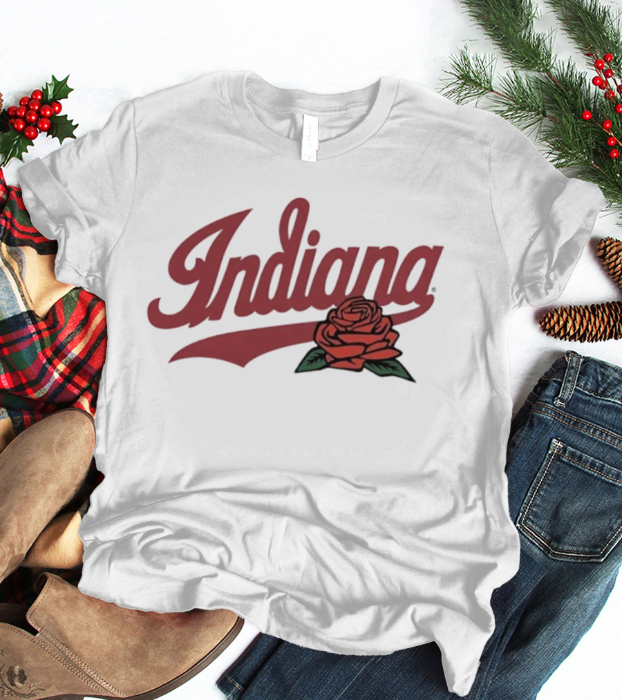 Indiana Rose University College Hoosiers Vintage Floral Script T-Shirt