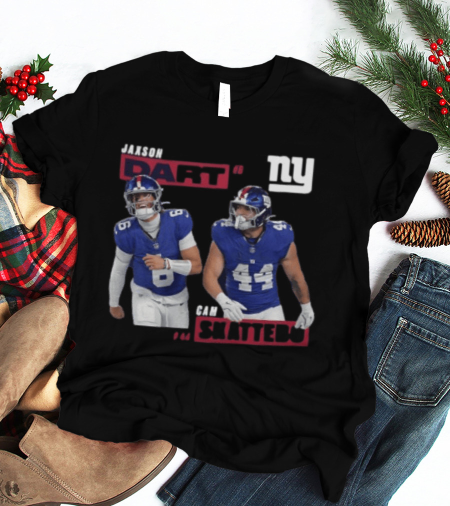 NY Giants Jaxson Dart Cam Skattebo Football Players T-Shirt