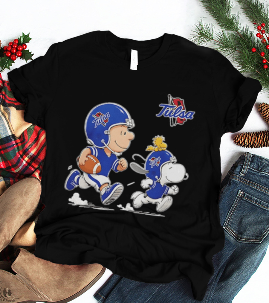 Tulsa Golden Hurricane Football 2026 Charlie Brown Woodstock Snoopy T-Shirt