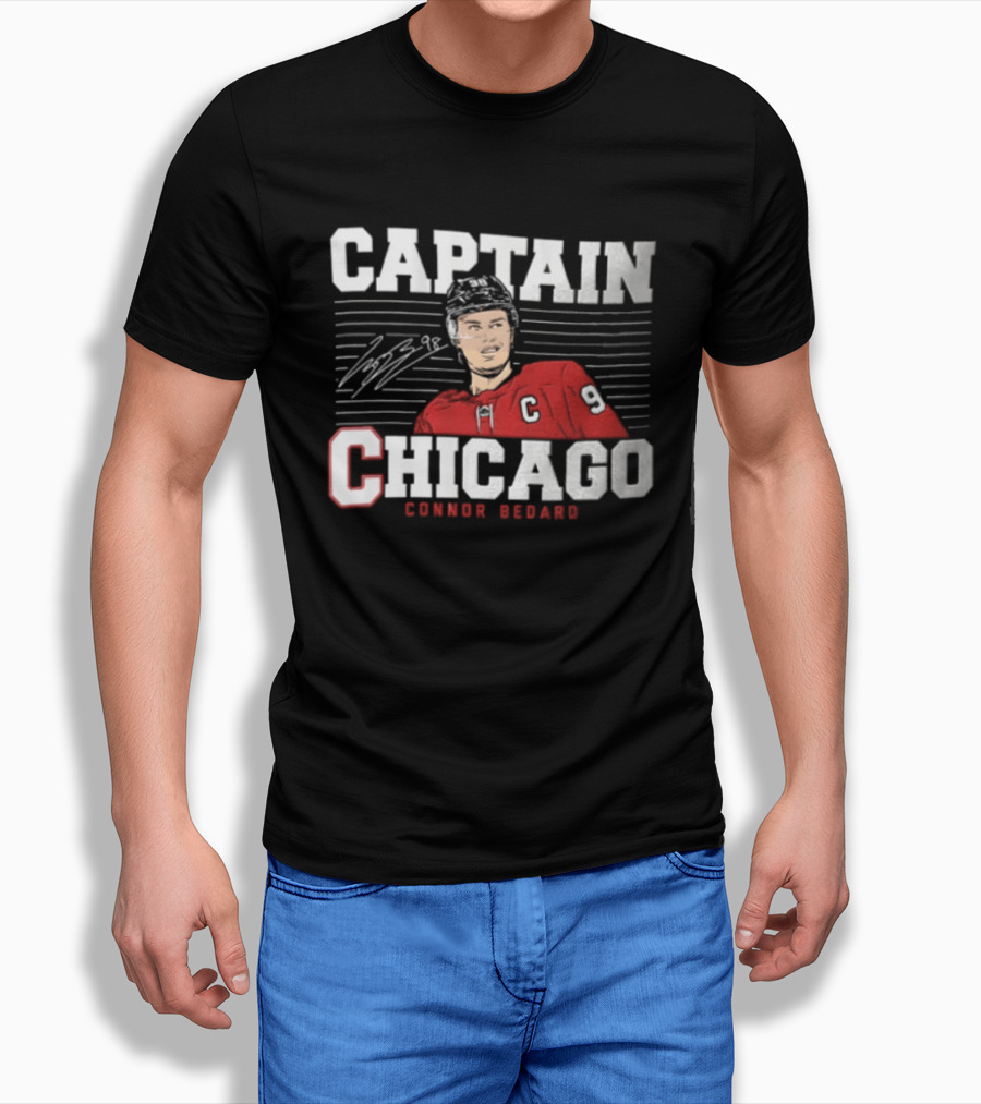 Captain Connor Bedard Chicago Blackhawks NHL 98 T-Shirt