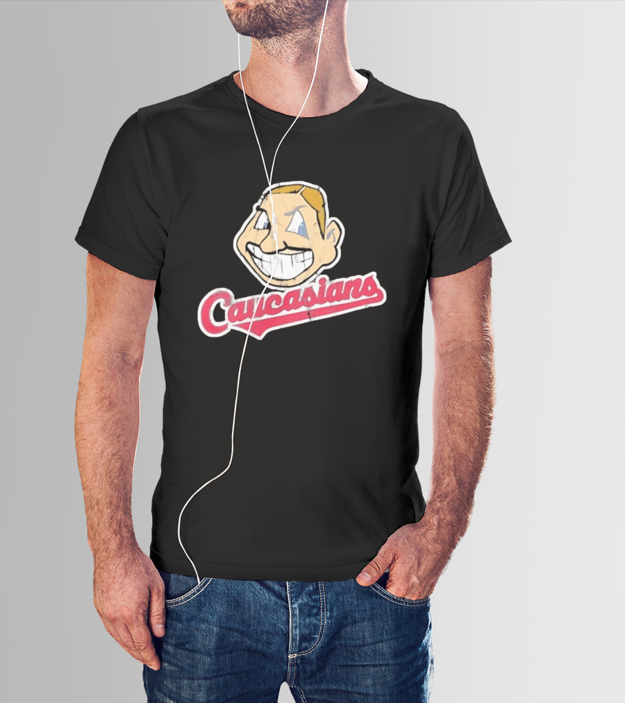 Caucasians Distressed Satire Grinning T-Shirt