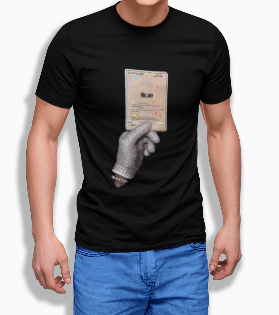 Drake GX 2026 Habibti 100 Rhinestone Glove Holding Trading Card T-Shirt