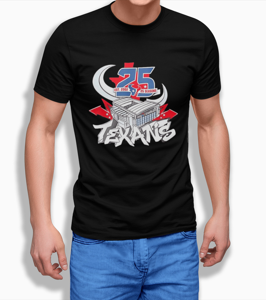 Houston Texans Est. 2002 25 Seasons NRG Stadium Anniversary T-Shirt