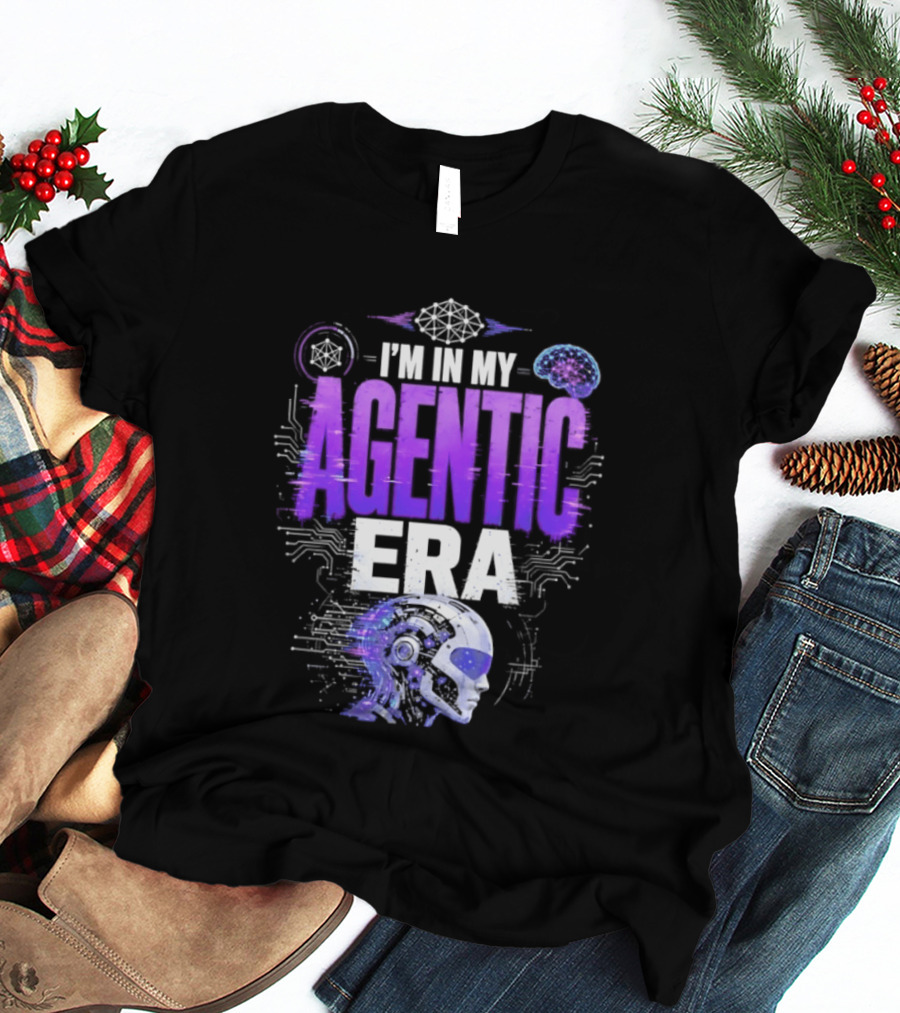 I'm In My Agentic Era Artificial Intelligence Circuit Brain Skull T-Shirt