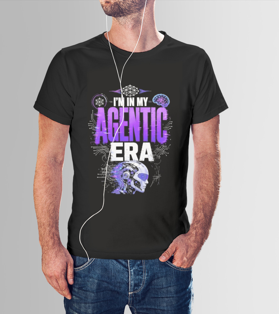 I'm In My Agentic Era Artificial Intelligence Circuit Brain Skull T-Shirt